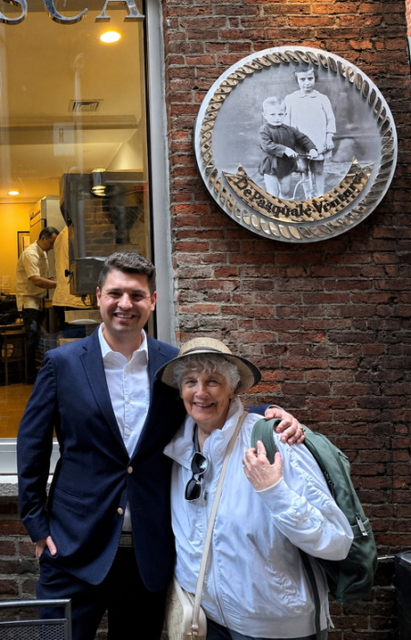 Mason & Nancy in front of Bricco's